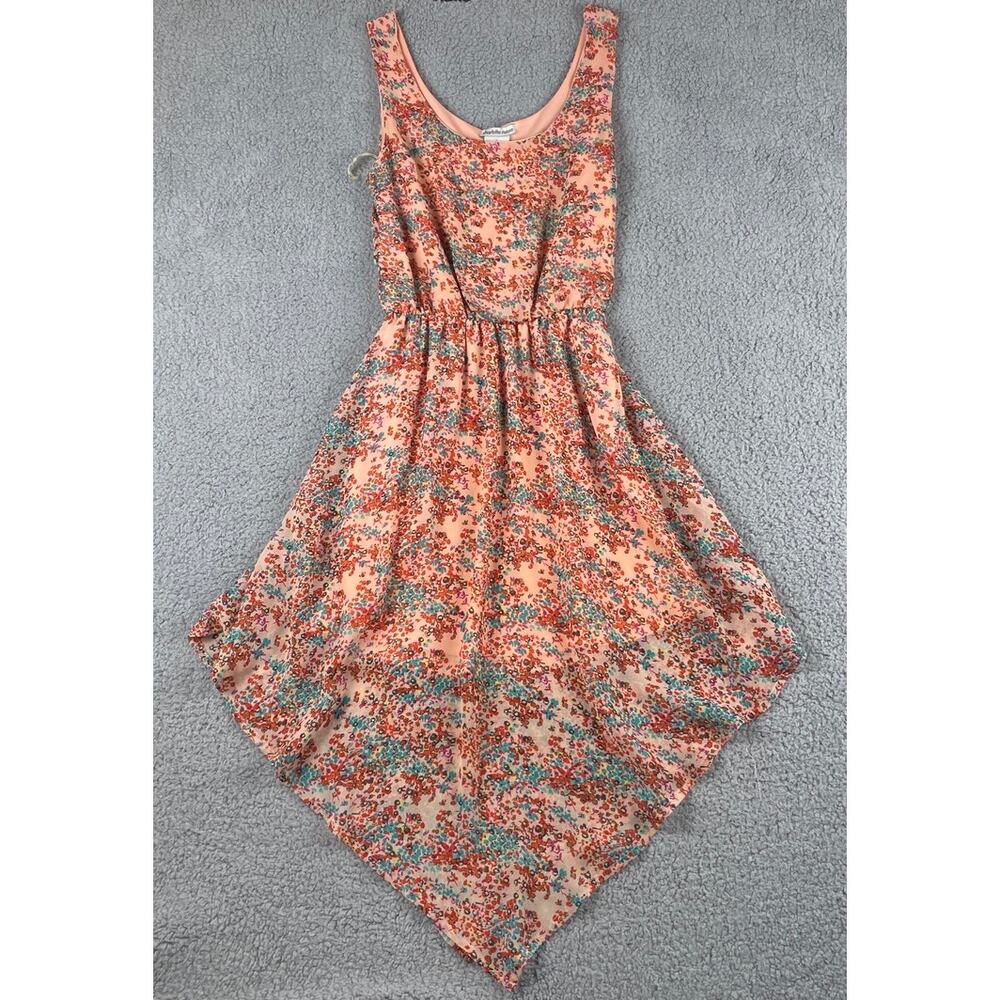 Charlotte Russe Women's Small Salmon 100% Polyester Floral Sleeveless Dress
